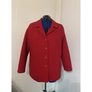 Talbots Red 100% Pure New Wool Women's Blazer Jacket Size 10 Career Preppy